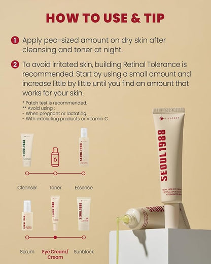 K-Secret SEOUL 1988 Eye Cream : Retinal Liposome 4% + Fermented Bean 