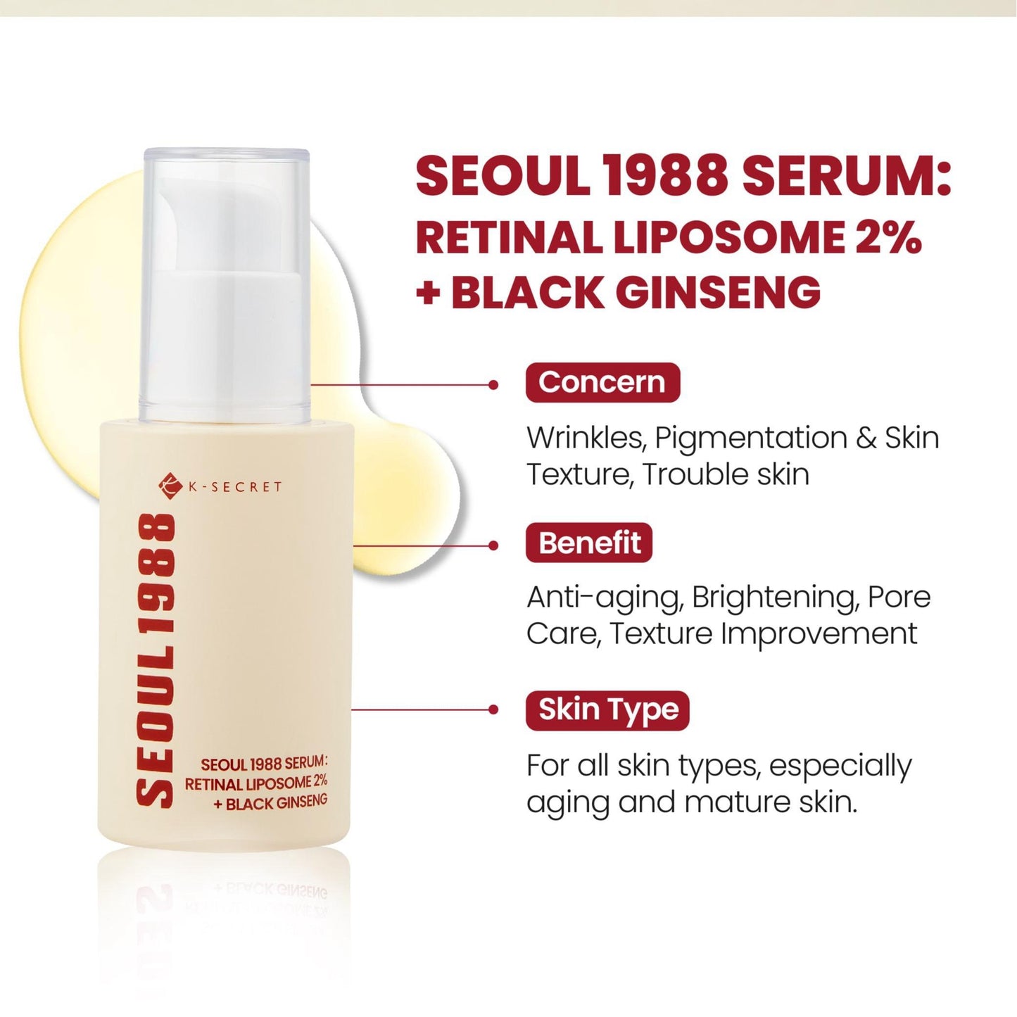 K Secret Seoul 1988 Serum : Retinal Liposome 2%+Black Ginseng 