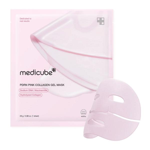 Medicube PDRN Pink Collagen Gel Mask packaging on a white background